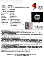 4.09 Ratti Natural White Sapphire with Govt Lab Certificate - (4551)