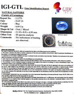 Load image into Gallery viewer, 4.69/CT Natural Blue Sapphire with Govt Lab Certificate-34410