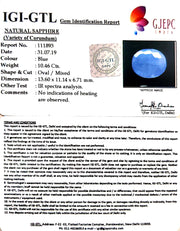 11.62 Ratti Natural Blue Sapphire With Govt Lab Certified-(4551)