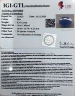 Load image into Gallery viewer, 8.24/CT Natural Blue Sapphire with Govt Lab Certificate