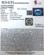 Load image into Gallery viewer, 2.98/CT Natural Blue Sapphire with Govt Lab Certificate-BLUSA9T