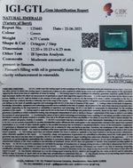 Load image into Gallery viewer, 6.77/CT Natural Emerald Stone With Govt. Lab Certified (12210)