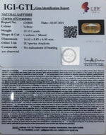 Load image into Gallery viewer, 11.21 Ratti Natural Ceylonese Yellow Sapphire with Govt Lab Certificate-(6771)