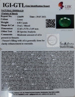 Load image into Gallery viewer, 4.85/CT Natural Panna Stone with Govt. Lab Certified (3441)