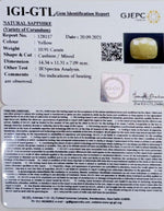 Load image into Gallery viewer, 10.91/CT Natural Yellow Sapphire with Govt Lab Certificate-(1221)