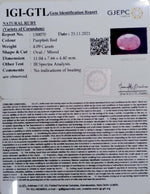 Load image into Gallery viewer, 4.53 Ratti Natural New Burma Ruby with Govt. Lab Certificate (5661)