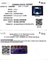 Load image into Gallery viewer, 3.70/CT Natural Blue Sapphire with Govt Lab Certificate-BLUSA9U