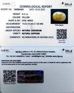 Load image into Gallery viewer, 9.41/CT Natural Yellow Sapphire with Govt Lab Certificate-(1221)