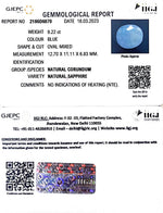 Load image into Gallery viewer, 9.22/CT Natural Blue Sapphire with Govt Lab Certificate (4551)
