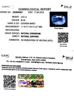 Load image into Gallery viewer, 4.03/CT Natural Blue Sapphire with Govt Lab Certificate (6771)