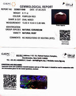 Load image into Gallery viewer, 8.17/CT Natural Indian Ruby with Govt. Lab Certificate (1221)