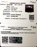 Load image into Gallery viewer, 7.70/CT Natural Indian Ruby with Govt. Lab Certificate (1221)