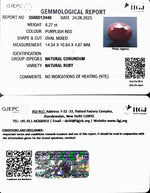 Load image into Gallery viewer, 8.27/CT Natural Indian Ruby with Govt. Lab Certificate (1221)