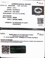 Load image into Gallery viewer, 2.96/CT Natural Zircon with Govt. Lab certificate (4551)