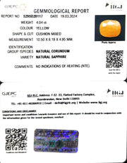 4.04/CT Natural Ceylonese Pukhraj with Govt Lab Certificate-6771