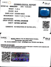 11.28/CT Natural Blue Sapphire with Govt Lab Certificate-4551