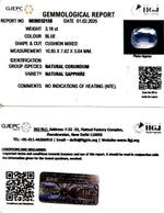 Load image into Gallery viewer, 3.18/CT Natural Blue Sapphire With Govt Lab Certificate