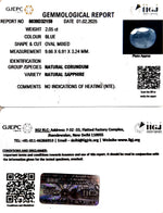 Load image into Gallery viewer, 2.05/CT Natural Blue Sapphire With Govt Lab Certificate