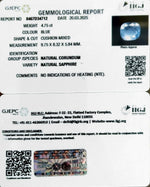 Load image into Gallery viewer, 4.75/CT Natural Blue Sapphire With Govt Lab Certificate