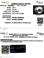 Load image into Gallery viewer, 3.89/CT Natural Yellow Sapphire With Govt Lab Certificate (89910)