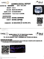 Load image into Gallery viewer, 6.53/CT Natural White Sapphire with Govt Lab Certificate (110000)