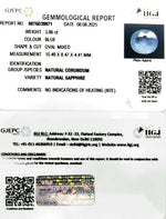 Load image into Gallery viewer, 3.86/CT Natural Blue Sapphire with Govt Lab Certificate (12210)