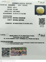 Load image into Gallery viewer, 4.03/CT Natural Yellow Sapphire With Govt Lab Certificate (1221)