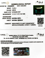 10.28/CT Natural Panna Stone with Govt. Lab Certificate (34410)