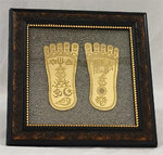 Load image into Gallery viewer, MAA LAKSHMI CHARAN PADUKA ON PYRITE PLATE