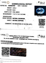 Load image into Gallery viewer, 3.88/CT Natural Blue Sapphire with Govt Lab Certificate (23310)