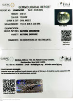 Load image into Gallery viewer, 3.68/CT Natural Yellow Sapphire With Govt Lab Certificate (16650)