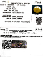 Load image into Gallery viewer, 4.86/CT Natural Yellow Sapphire With Govt Lab Certificate (1221)