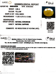 4.86/CT Natural Yellow Sapphire With Govt Lab Certificate (1221)