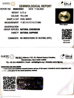 Load image into Gallery viewer, 6.75/CT Natural Yellow Sapphire With Govt Lab Certificate