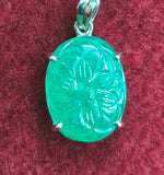 Load image into Gallery viewer, Silver Pendant of Natural Indian Jade Stone-2250