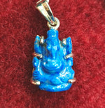 Load image into Gallery viewer, Natural Lapis Ganesha Silver Pendant