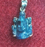 Load image into Gallery viewer, Silver Pendant with Natural Lapis Ganesha Stone