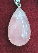 Load image into Gallery viewer, Silver Pendant of Natural Rose Quartz Stone-1800