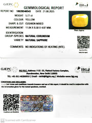 5.77/CT Natural Yellow Sapphire With Govt Lab Certificate (2331)