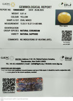 Load image into Gallery viewer, 6.61/CT Natural Yellow Sapphire With Govt Lab Certificate (1221)