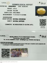 Load image into Gallery viewer, 4.78/CT Natural Yellow Sapphire With Govt Lab Certificate (1221)