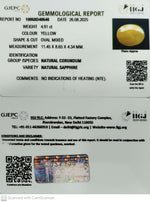 Load image into Gallery viewer, 4.91/CT Natural Yellow Sapphire With Govt Lab Certificate (2331)