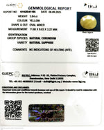Load image into Gallery viewer, 3.84/CT Natural Yellow Sapphire With Govt Lab Certificate (2331)