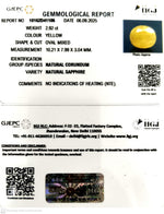 Load image into Gallery viewer, 2.92/CT Natural Yellow Sapphire With Govt Lab Certificate (4551)