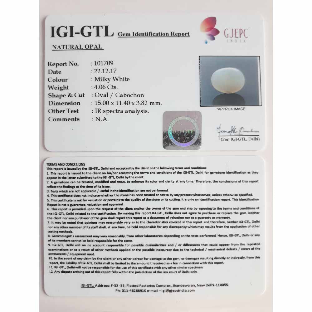 4.41 Ratti Natural fire Opal with Govt. Lab Certificate-(1100)