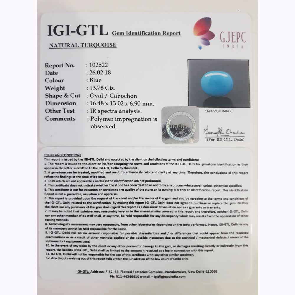 15.31 Ratti turquoise with Govt. Lab Certificate-(550)