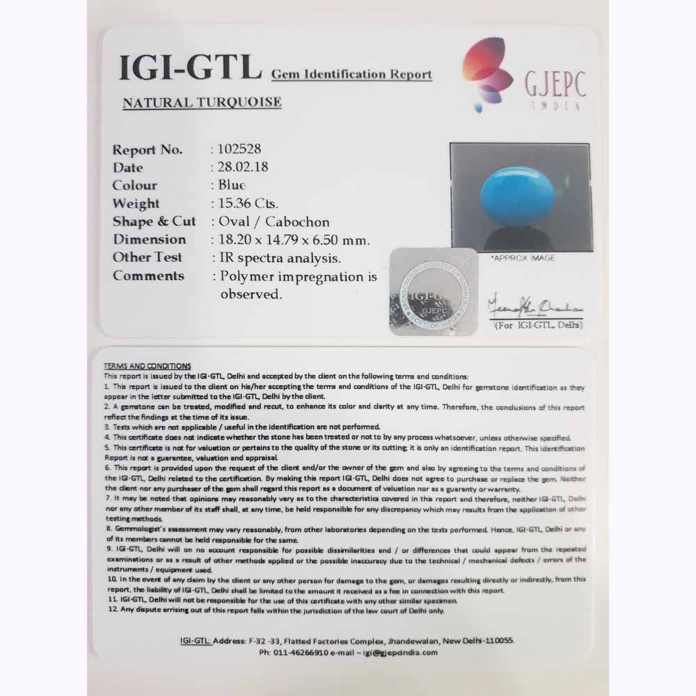 17.07 Ratti turquoise with Govt. Lab Certificate-(550)