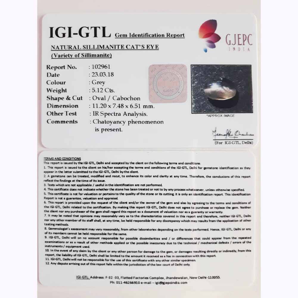 5.69 Ratti Natural Scapolite Cat's Eye with Govt. Lab certified-(1221)