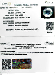 5.76/CT Natural Yellow Sapphire With Govt Lab Certificate (23310)