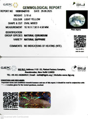 3.10/CT Natural Yellow Sapphire With Govt Lab Certificate (16650)